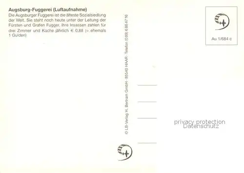 AK / Ansichtskarte Augsburg Fuggerei aelteste Sozialsiedlung der Welt Augsburg