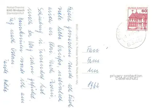 AK / Ansichtskarte Birnbach_Rottal Rottal Therme Sternsteinhof Birnbach Rottal