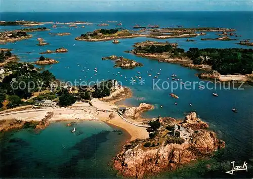 AK / Ansichtskarte Ile de Brehat Ile des Fleurs et des Rochers Roses La plage de Guerzido Fliegeraufnahme Ile de Brehat