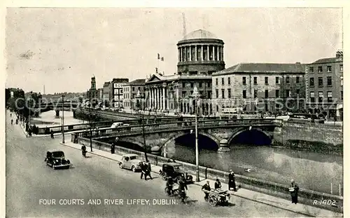 AK / Ansichtskarte Dublin_Ireland Four Courts and River Liffey Dublin_Ireland