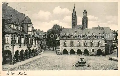AK / Ansichtskarte Goslar Markt Rathaus Kirche Goslar