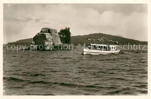 AK / Ansichtskarte Bad_Hirschberg_Thammuehl_Stare_Splavy_CZ Das Maeuseschloss Insel MS Marie 