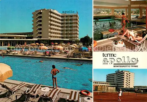 AK / Ansichtskarte Montegrotto_Terme_IT Hotel Apollo Terme Swimming Pool Hallenbad Tennisplatz 