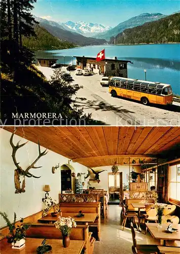 AK / Ansichtskarte Marmorera_GR Restaurant Marmorerasee am Julierpass 