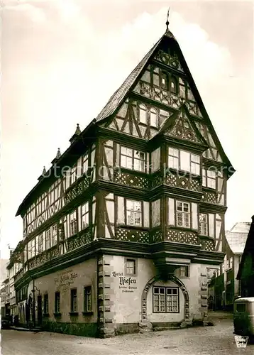 AK / Ansichtskarte Miltenberg_Main Hotel Riesen Fachwerkhaus aeltestes Gasthaus in Deutschland 13. Jhdt. Miltenberg Main