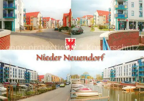 AK / Ansichtskarte Niederneuendorf Wohnsiedlung Kanal Bootsanleger Niederneuendorf