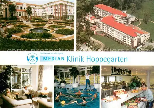 AK / Ansichtskarte Hoppegarten Median Klinik Rehabilitationsklinik Hallenbad Speisesaal Parkanlagen Hoppegarten