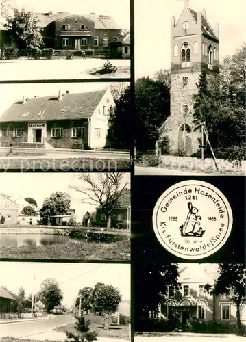 AK / Ansichtskarte Hasenfelde Ortsansichten Gaststaette Dorfkirche Hasenfelde