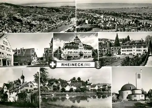 AK / Ansichtskarte Rheineck__SG Panorama Ortsansichten Hotel Kirche Partie am Wasser 