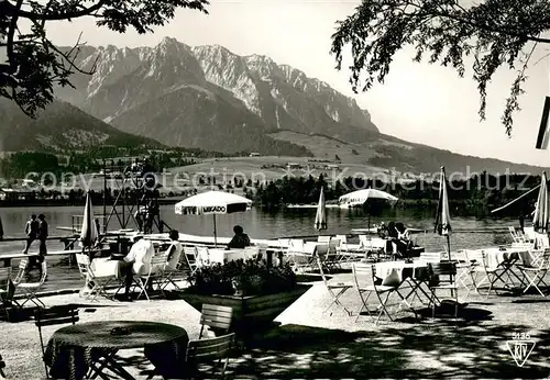 AK / Ansichtskarte Walchsee_Tirol Strandbad Cafe Restaurant Terrasse Alpen Walchsee Tirol