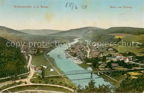 AK / Ansichtskarte Bodenwerder Weserpartie Blick vom Eckberg Bodenwerder