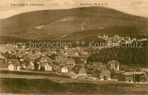 AK / Ansichtskarte Braunlage Panorama mit Wurmberg Braunlage
