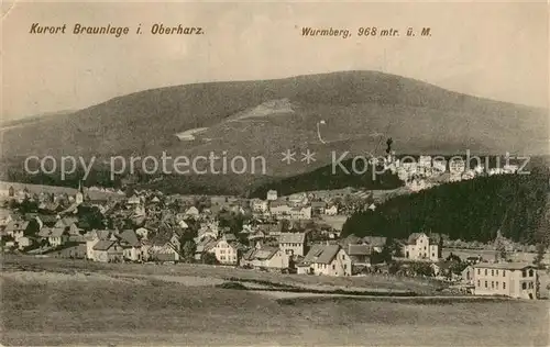 AK / Ansichtskarte Braunlage Panorama mit Wurmberg Braunlage