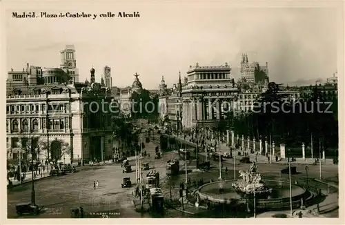 AK / Ansichtskarte Madrid_Spain Plaza de Castelar y calle Alcala Madrid Spain
