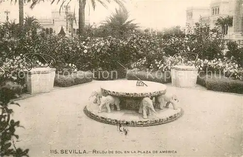 AK / Ansichtskarte Sevilla_Andalucia_ES Reloj de sol en la Plaza de America 