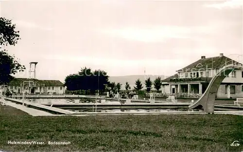 AK / Ansichtskarte Holzminden_Weser Badeanstalt Holzminden Weser