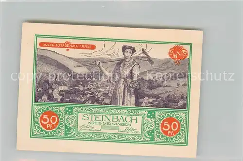 AK / Ansichtskarte Steinbach_Thueringen 50 Pfennig Schein Schleifkotte 