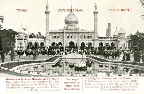 AK / Ansichtskarte Kopenhagen_Kjoebenhavn_DK Tivoli Concertsaal Restaurant 