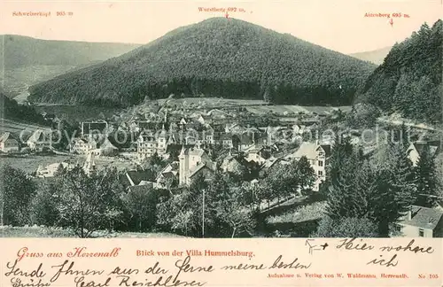 AK / Ansichtskarte Herrenalb_Schwarzwald Blick von der Villa Hummelsburg 