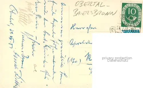 AK / Ansichtskarte Baiersbronn_Schwarzwald Obertal Panorama Baiersbronn Schwarzwald