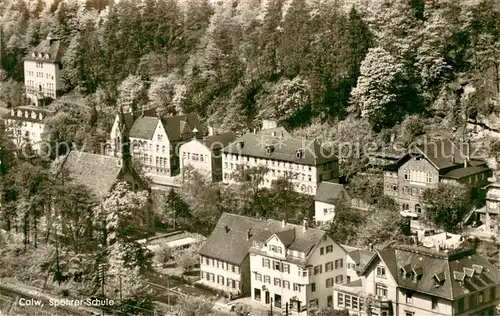 AK / Ansichtskarte Calw Spoehrer Schule Fliegeraufnahme Calw