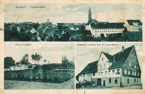 AK / Ansichtskarte Binsdorf Total Neuer Kirchhof Gasthaus zum Ochsen Binsdorf