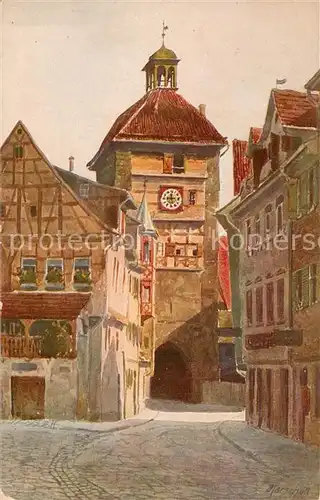 AK / Ansichtskarte Esslingen__Neckar Wolfs Tor Kuenstlerkarte 