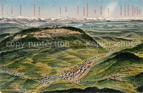 AK / Ansichtskarte Spaichingen Panoramakarte mit Dreifaltigkeitsberg Spaichingen