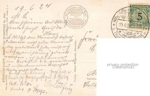 AK / Ansichtskarte Schmuecke_Gehlberg_Thueringen Die Schmuecke Kuenstlerkarte 