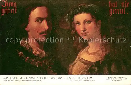 AK / Ansichtskarte Hildesheim Windbrettbilder vom Knochenhaueramthaus Hildesheim