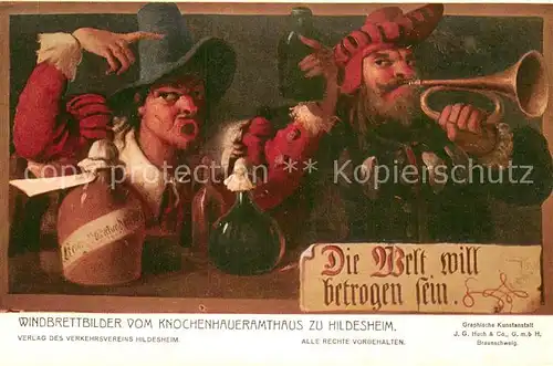 AK / Ansichtskarte Hildesheim Windbrettbilder vom Knochenhaueramthaus Hildesheim