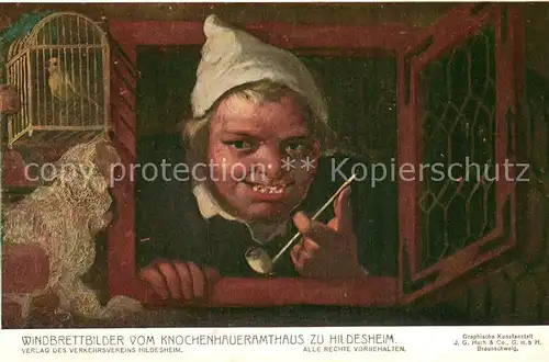 AK / Ansichtskarte Hildesheim Windbrettbilder vom Knochenhaueramthaus Hildesheim