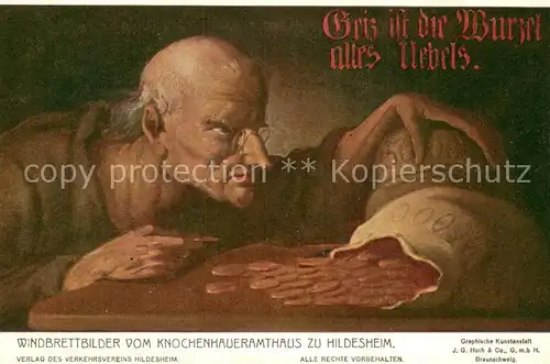 AK / Ansichtskarte Hildesheim Windbrettbilder vom Knochenhaueramthaus Hildesheim