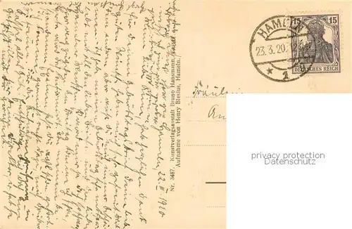 AK / Ansichtskarte Hameln_Weser Heiligengeiststrasse mit Rattenfaengerhaus Ehem Garnisonskirche Hameln Weser