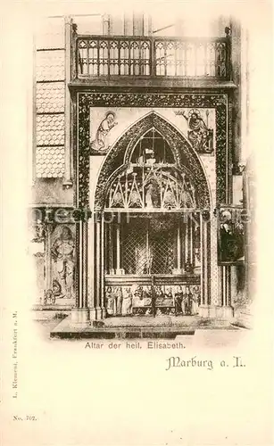 AK / Ansichtskarte Marburg_Lahn Altar der hl Elisabeth Marburg_Lahn
