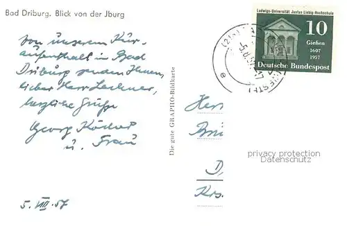 AK / Ansichtskarte Bad_Driburg Blick von der Iburg Terrasse Bad_Driburg