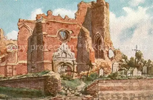 AK / Ansichtskarte Beuvraignes_80 Ruinen der Kirche Feldpostkarte 