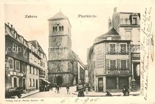 AK / Ansichtskarte Zabern_Saverne_67_Alsace Pfarrkirche 