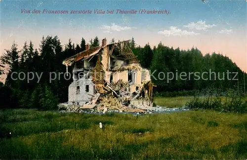 AK / Ansichtskarte Thiaville sur Meurthe Von den Franzosen zerstoerte Villa Thiaville sur Meurthe