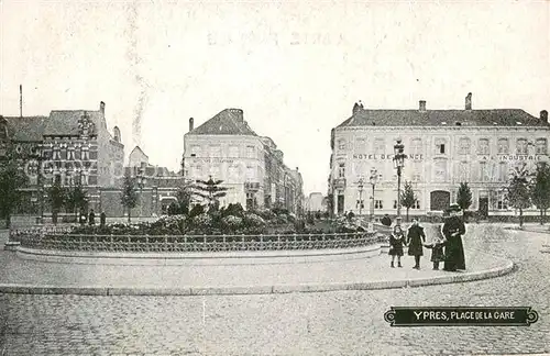 AK / Ansichtskarte Ypres_Ypern_Ieper Place de la Gare 