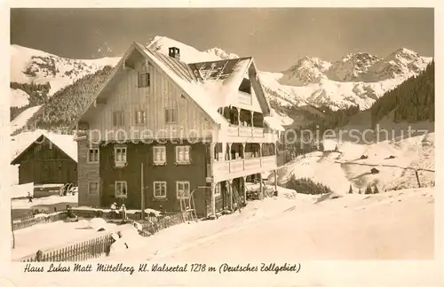 AK / Ansichtskarte Mittelberg_Kleinwalsertal Haus Lukas Matt Mittelberg_Kleinwalsertal