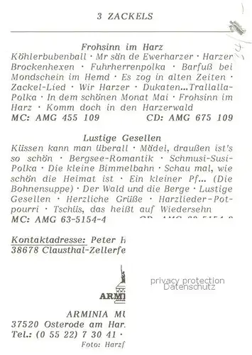 AK / Ansichtskarte Osterode_Harz Arminia Musik GmbH 3 Zackels Koehlerbubenball Osterode_Harz