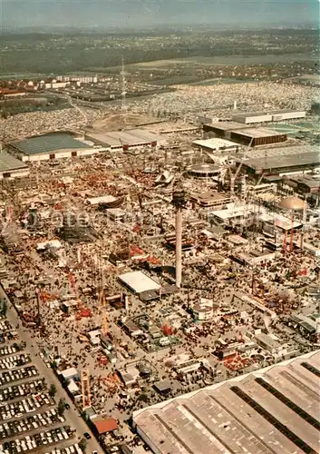AK / Ansichtskarte Hannover Hermes Turm Hannover Messe Fliegeraufnahme Hannover