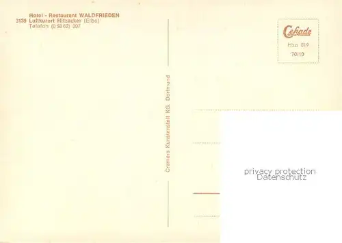 AK / Ansichtskarte Hitzacker_Elbe Hotel Restaurant Waldfrieden Gaestehaus Hitzacker Elbe