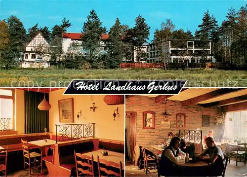 AK / Ansichtskarte Gerdehaus Hotel Landhaus Gerhus Gartenterrasse Gastraeume Gerdehaus