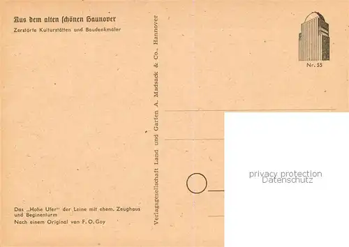 AK / Ansichtskarte Hannover Das Hohe Ufer der Leine mit ehem Zeughaus und Beginenturm Hannover