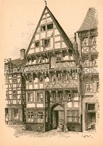 AK / Ansichtskarte Hannover Gotisches Fachwerkhaus Knochenhauerstrasse Hannover