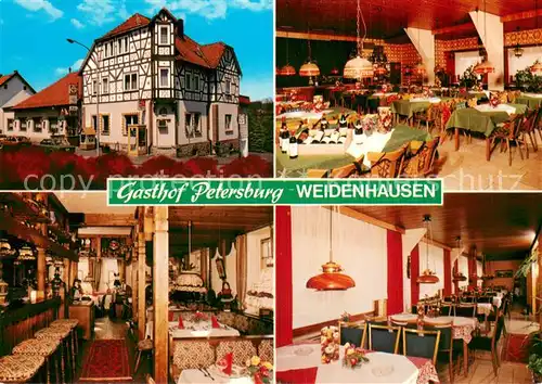 AK / Ansichtskarte Weidenhausen_Gladenbach Gasthof Petersburg Gastraeume Weidenhausen_Gladenbach
