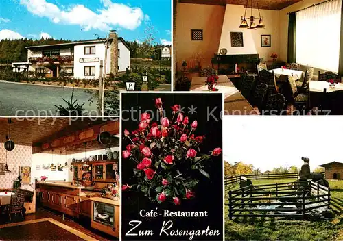 AK / Ansichtskarte Gladenbach Cafe Restaurant Zum Rosengarten Gastraeume Koppel Gladenbach