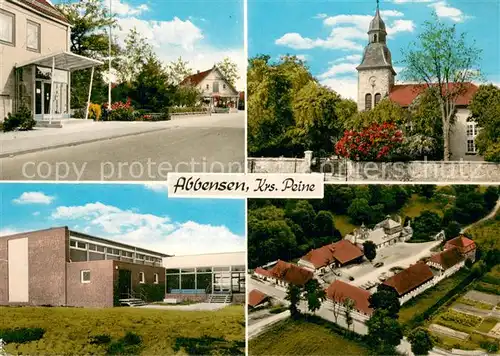 AK / Ansichtskarte Abbensen_Edemissen_Peine Dorfstrasse Kirche Sporthalle Rittergut Abbensen 